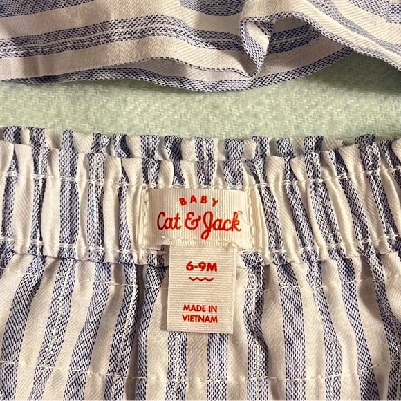NWT! Cat & Jack Top & Bloomers, 2-Piece Set, Blue & White Stripes, 6-9M - Picture 6 of 9